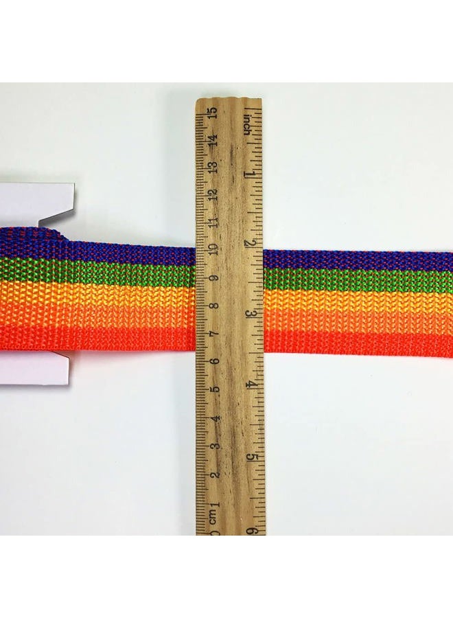 eJoyce 1-1/2" Rainbow Polypropylene Weaving Trim by 4-Yards, TR-12252 - Image 2