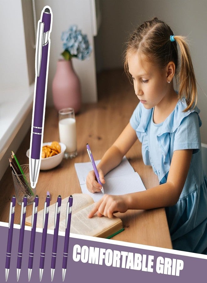 Yaure Joy 50 Pcs Black Inkling Ballpoint Pen with Stylus 2 in 1 Ballpoint Pen for Touch Screens, 2 in 1 Thank You Pen Gift for Colleagues, Coworker, Office (Deep Purple) - Image 5