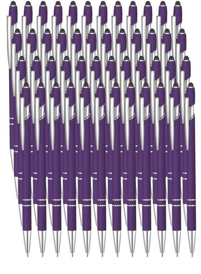 Yaure Joy 50 Pcs Black Inkling Ballpoint Pen with Stylus 2 in 1 Ballpoint Pen for Touch Screens, 2 in 1 Thank You Pen Gift for Colleagues, Coworker, Office (Deep Purple) - Image 1