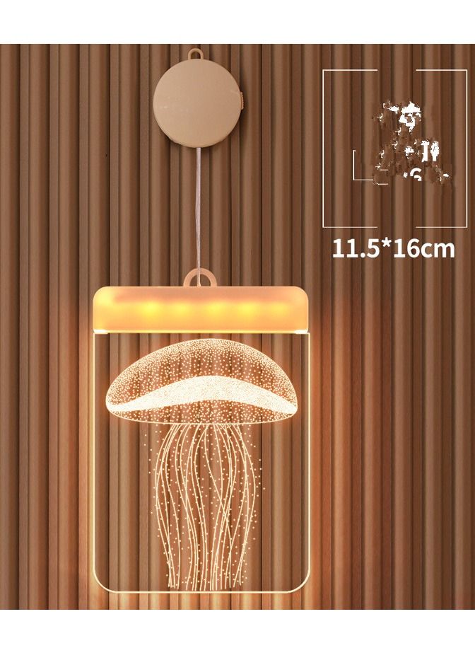 Loquat LED String Interior Decoration Color Lights Luminous Acrylic Sucker Hanging Lights Birthday Atmosphere Lights 11.5*16cm 