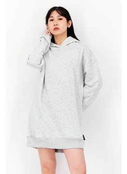 French Connection Women Hooded Heather Sweat Dress, Gray  - Image 1
