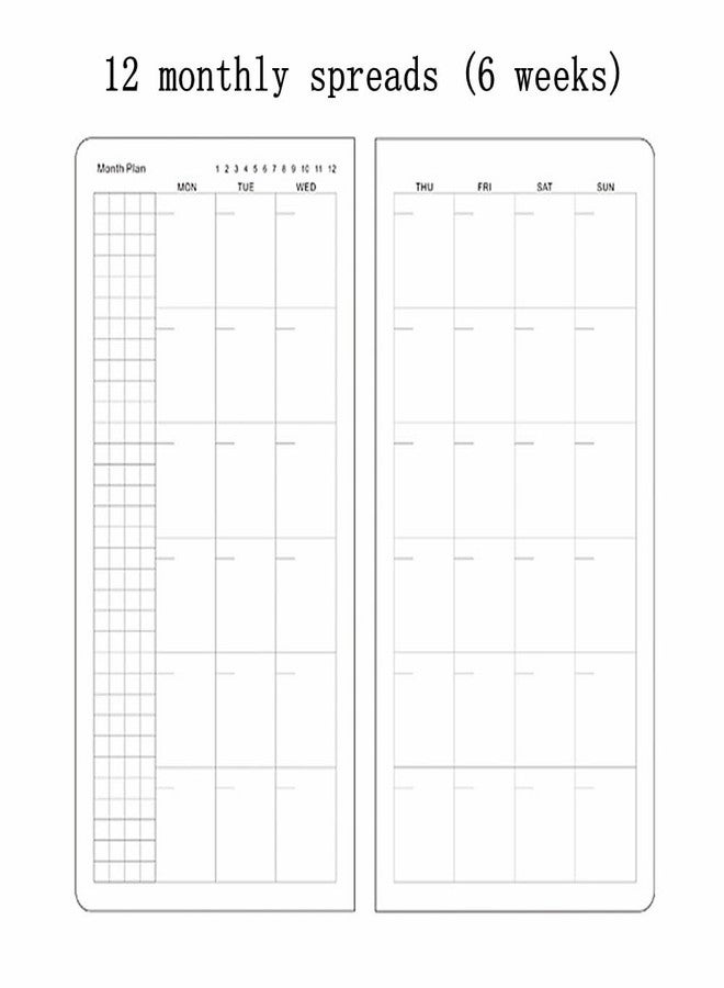 receip Undated Weekly Planner Notebook Pocket Organizer Appointment Book Journal Notebook A6 Week Plan Notepad (Red) - Image 4