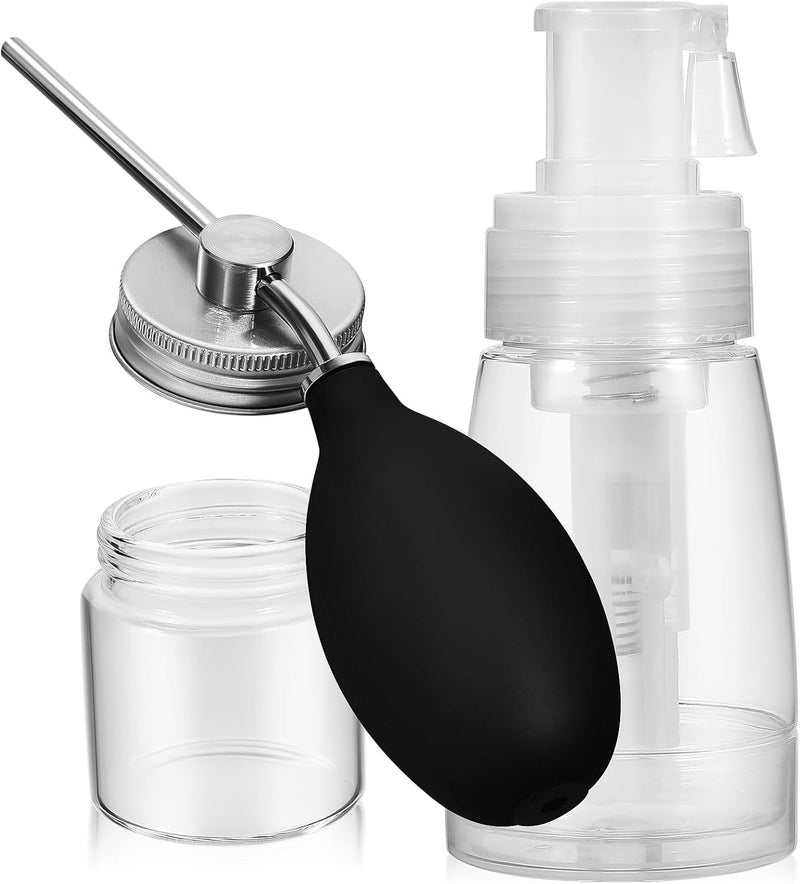 2pcs 180ml Hair Fiber Powder Spray Bottles Set Refillable Barber Applicator for Hair Styling and Dyeing Salon Use - Image 1