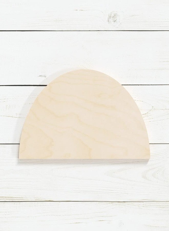 Haoser 10 Pcs Unfinished Wood Blank Semicircle Shape Board, 4mm Thick Wooden Cutout for DIY Craft Projects (HSR-BP4-SMICRCL_Beige_8x4IN) - Image 1