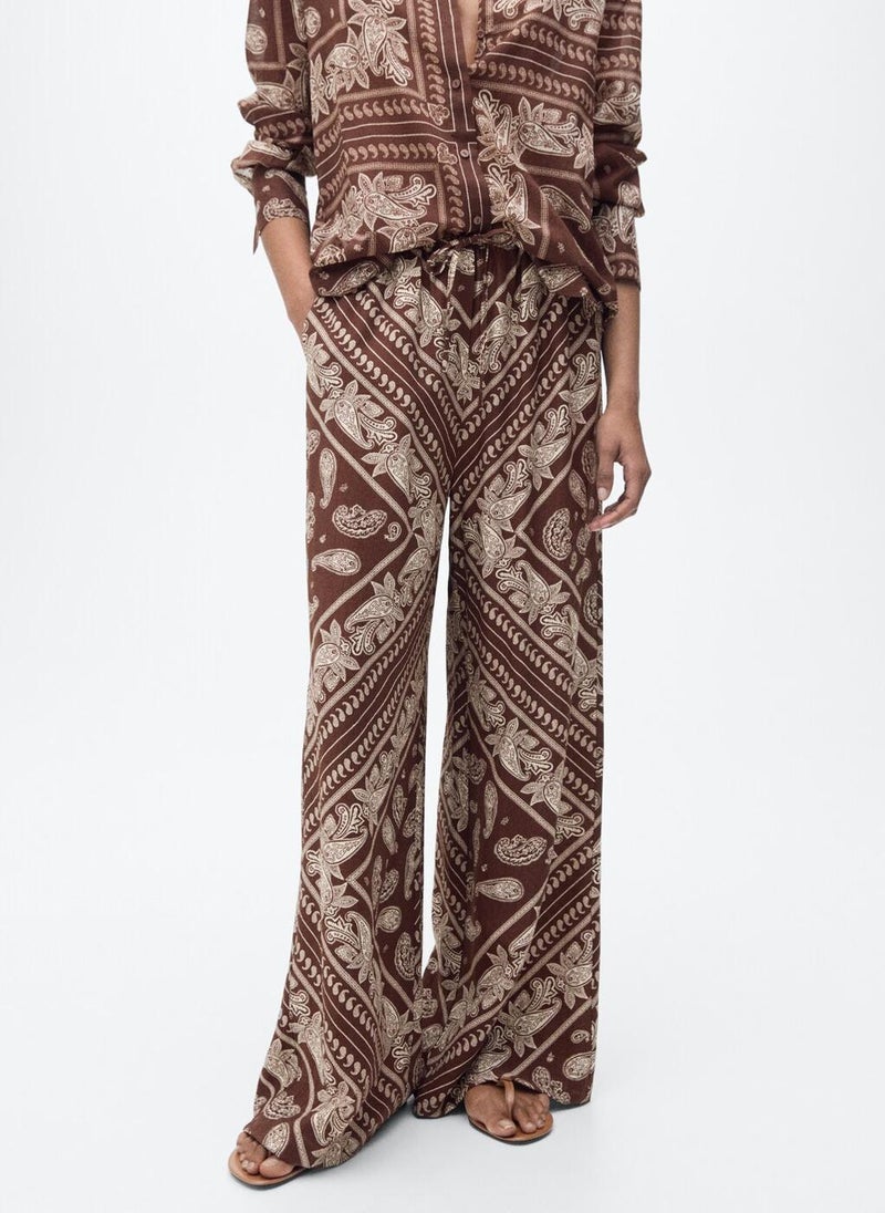 MANGO Paisley Wideleg Pants  - Image 1