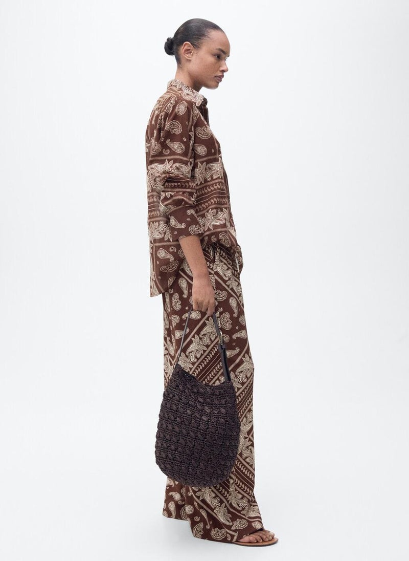 MANGO Paisley Wideleg Pants  - Image 4