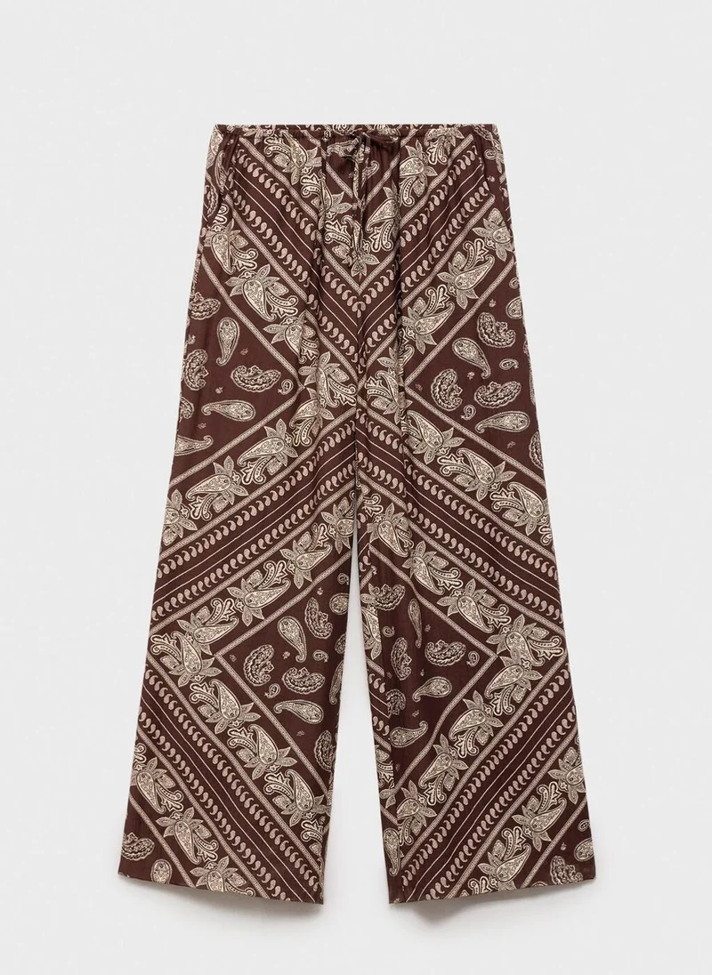 MANGO Paisley Wideleg Pants