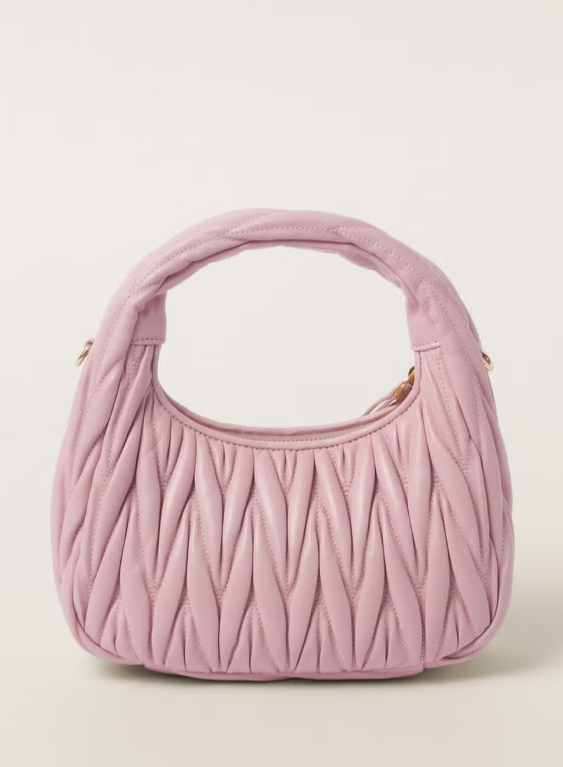 Miu Miu MIU Wander Matelasse Nappa Sheepskin Hobo Mini Women's Handbag, Half Moon Bag, Women's Crossbody Bag  - Image 3