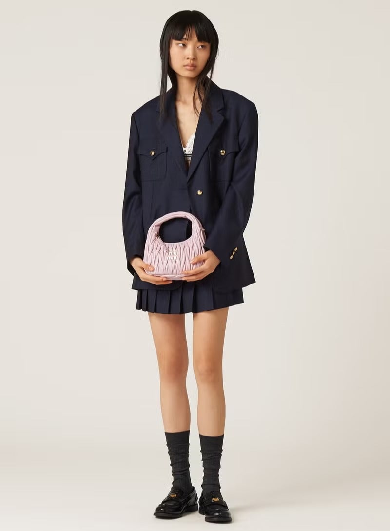 Miu Miu MIU Wander Matelasse Nappa Sheepskin Hobo Mini Women's Handbag, Half Moon Bag, Women's Crossbody Bag  - Image 5