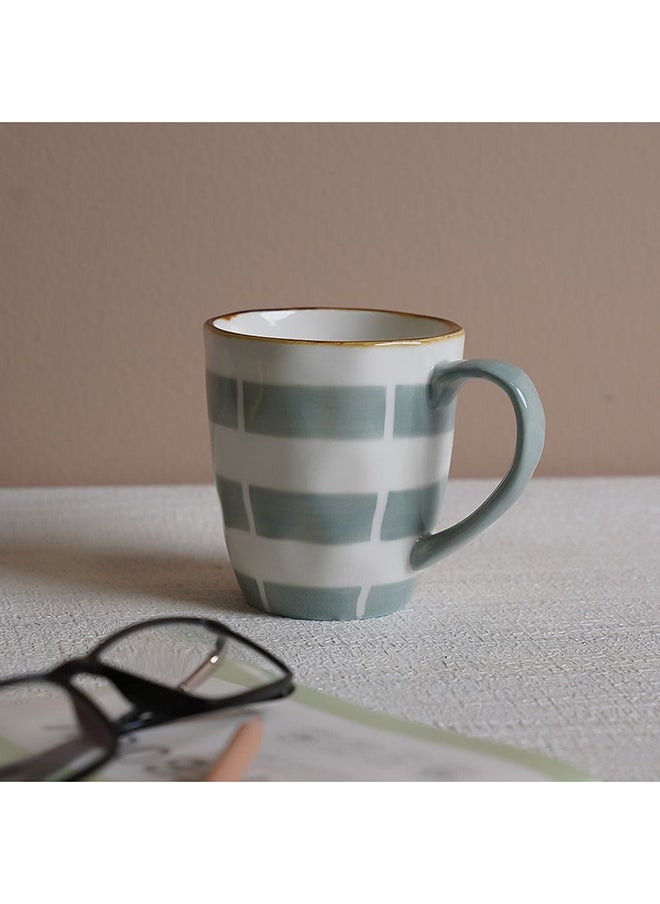 DANUBE HOME Akesha Mug 350 Ml Fine Porcelain Stylish Coffee Mug and Saucer Elegant Tableware For Home Kitchen & Dining Room L12.3xW8.5xH9.7cm Blue  - Image 1