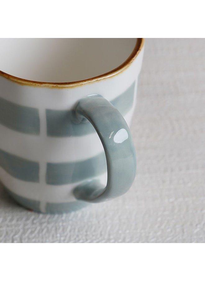 DANUBE HOME Akesha Mug 350 Ml Fine Porcelain Stylish Coffee Mug and Saucer Elegant Tableware For Home Kitchen & Dining Room L12.3xW8.5xH9.7cm Blue  - Image 4