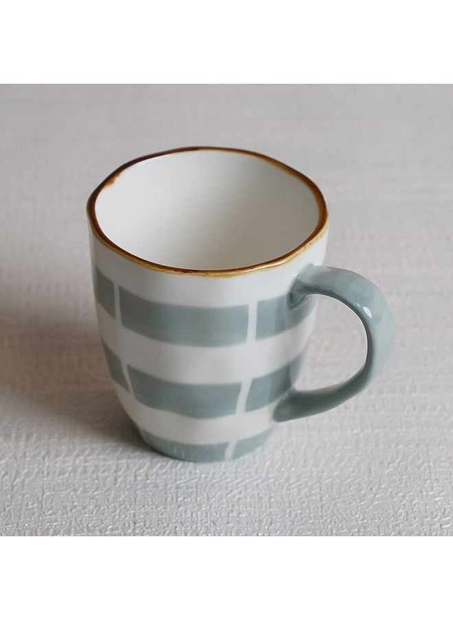 DANUBE HOME Akesha Mug 350 Ml Fine Porcelain Stylish Coffee Mug and Saucer Elegant Tableware For Home Kitchen & Dining Room L12.3xW8.5xH9.7cm Blue  - Image 3