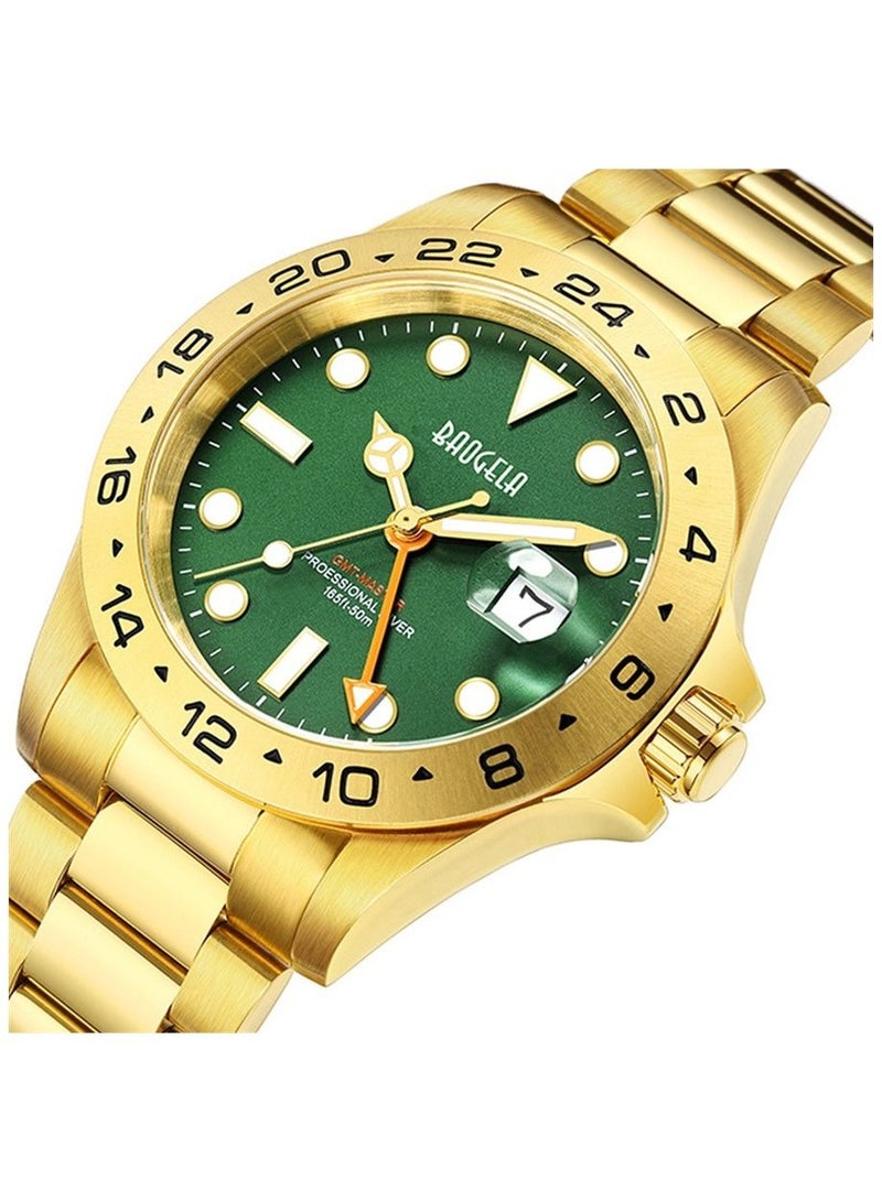 BAOGELA Men's Fashion Business Waterproof Stainless Steel Band Watch 22806-2 - Image 1