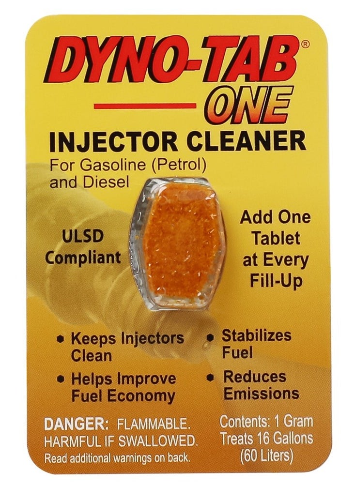 Dyno-Tab DYNO TAB Injector Cleaner 45444 – Boost Fuel Efficiency & Performance | Reduce Emissions & Carbon Build-Up | Water Remover & Fuel Protector | 1 Tablet Treats 60 Liters  - Image 1