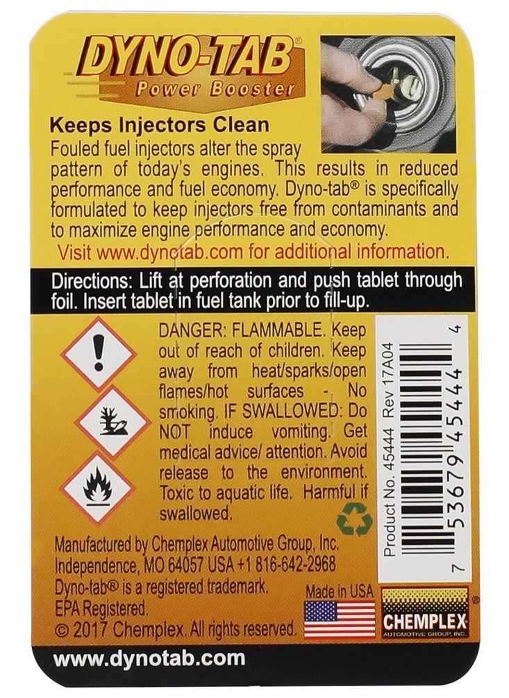 Dyno-Tab DYNO TAB Injector Cleaner 45444 – Boost Fuel Efficiency & Performance | Reduce Emissions & Carbon Build-Up | Water Remover & Fuel Protector | 1 Tablet Treats 60 Liters  - Image 2