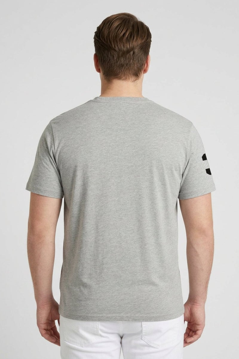 La Martina Men Crew Neck Short Sleeve Brand Logo T-Shirt, Light Grey - Image 4