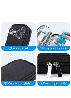Beauenty Insulin Cooler Travel Case with 2 Ice Packs - Diabetes Bags Cooler Travel Case for Diabetic Organize Supplies Insulated Cooling Bag (Black)  - Image 4