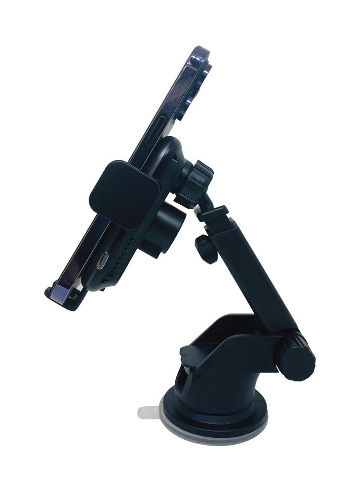 ماكس آند ماكس شاحن سيارة لاسلكي سريع MagSafe Mount - حامل لوحة القيادة وفتحة التهوية المشبك التلقائي متوافق مع سلسلة iPhone 15/14/13/12 وSamsung Galaxy S23/Ultra/Plus - أسود - Image 3