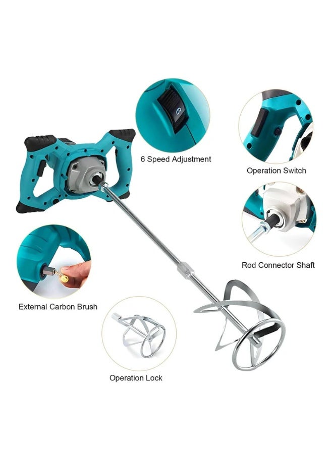 BlueFire Electric Paint Mixer 1000-3000W Handheld Cement Mixer 220-240V 6 Speed Adjustable Industrial Stirrer for Paint Mortar Plaster Grout Concrete Mixing Tool - Image 3