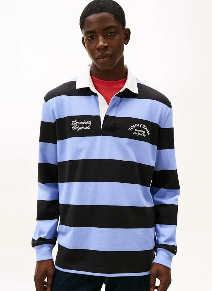 Stripe Graphic Rugby Polo