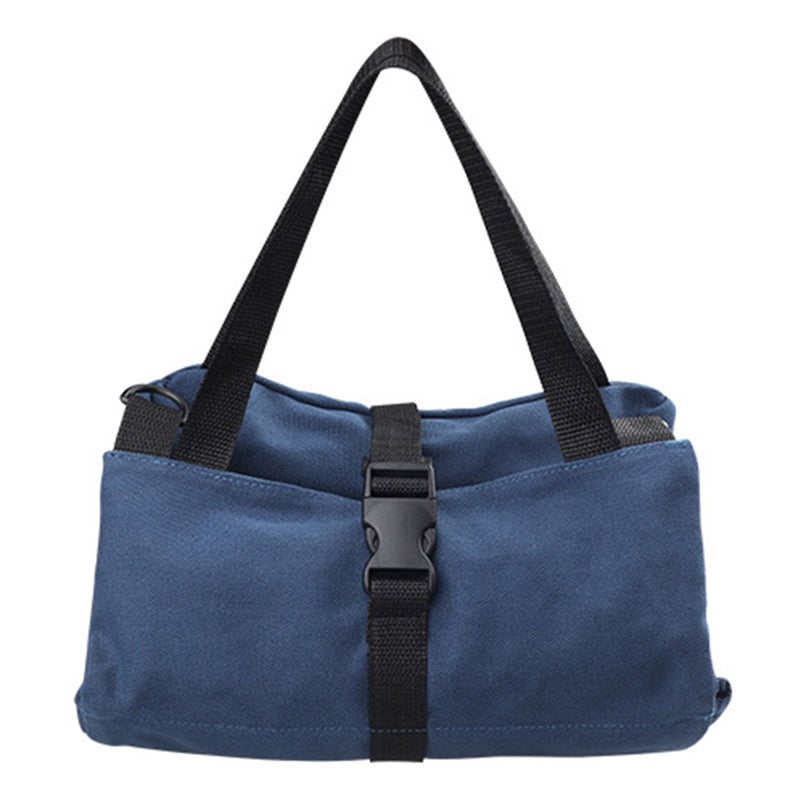 Canvas Roll-up Tool Bag: Blue Heavy Duty Waterproof Canvas - 5 Zipper Pockets Roll-up Tool Organizer for Mechanics, DIY Enthusiasts and On-the-go Tool Storage - Image 1