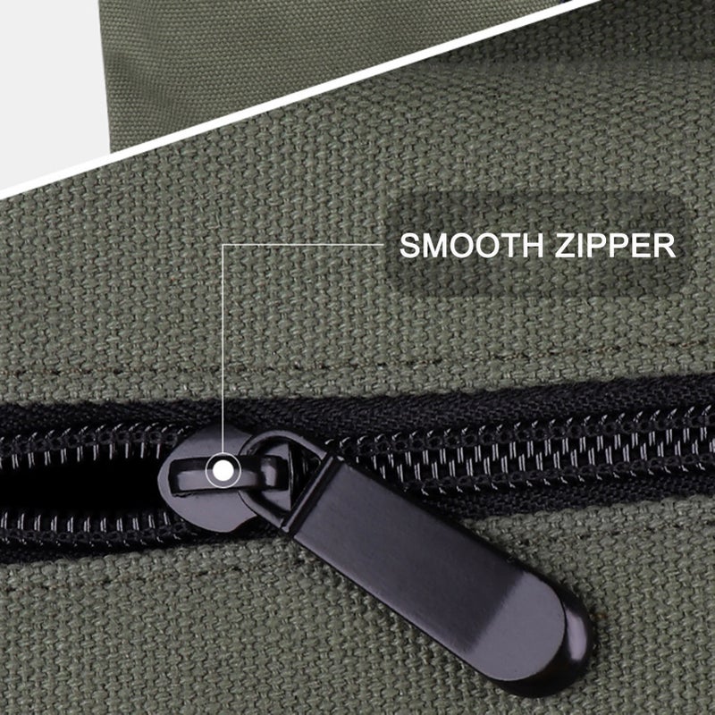 Canvas Roll-up Tool Bag: Blue Heavy Duty Waterproof Canvas - 5 Zipper Pockets Roll-up Tool Organizer for Mechanics, DIY Enthusiasts and On-the-go Tool Storage - Image 5