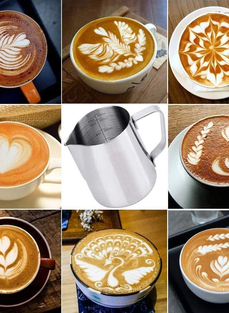 Y&D Milk Frothing Pitcher 350ml, Stainless Steel Steaming Cup with Measurement Lines Perfect for Cappuccino Espresso and Latte - Image 5