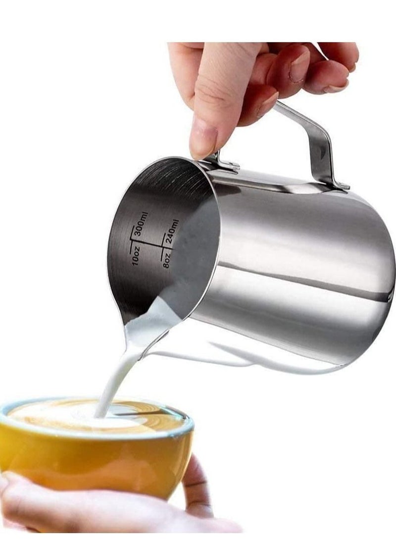 Y&D Milk Frothing Pitcher 350ml, Stainless Steel Steaming Cup with Measurement Lines Perfect for Cappuccino Espresso and Latte - Image 3