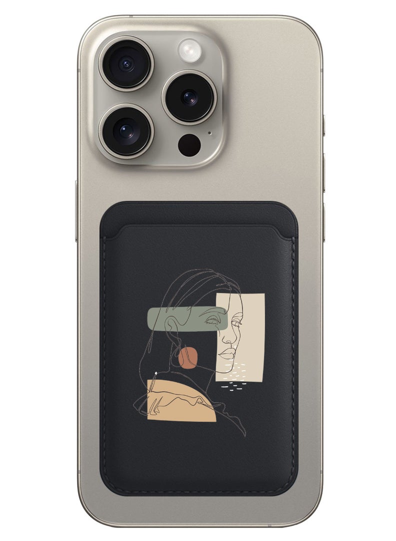 Theodor Magnetic Wallet, Compatible with MagSafe Wallet, for iPhone Wallet, for iPhone 16/15/14/13/12 Series, Not for iPhone 13/12 mini, 3 Card Holder, Vegan Leather, Black - Women B - Image 1