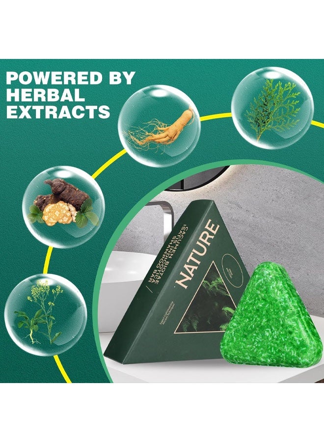 Shampoo Bar - Nature Shampoo Bar with Grass Extract, Green Soap for Women & Men - Image 3