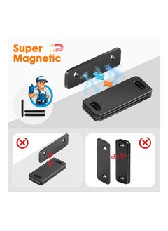 Y&D SYOSI 4 Pcs Magnetic Door Catch, Ultra Thin Cabinet Magnets Adhesive for Kitchen Cupboard Wardrobe Closet Drawer Latch, Utility Latch No-Gap Design (Black)  - Image 2