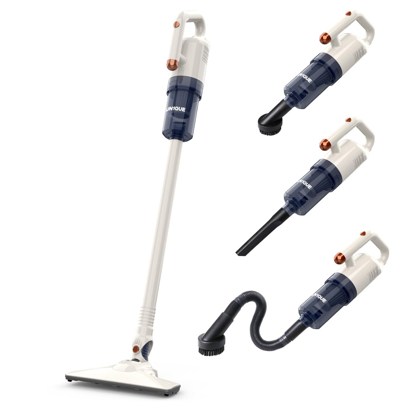 UN1QUE 2 in 1 Handheld Stick Vacuum Cleaner for Home500W Handheld Vacuum with 15000PA Suction 08L Washable HEPA FilterAdjustable Head Bagless Dry VacummingDeep Clean for Hard FloorCarpet