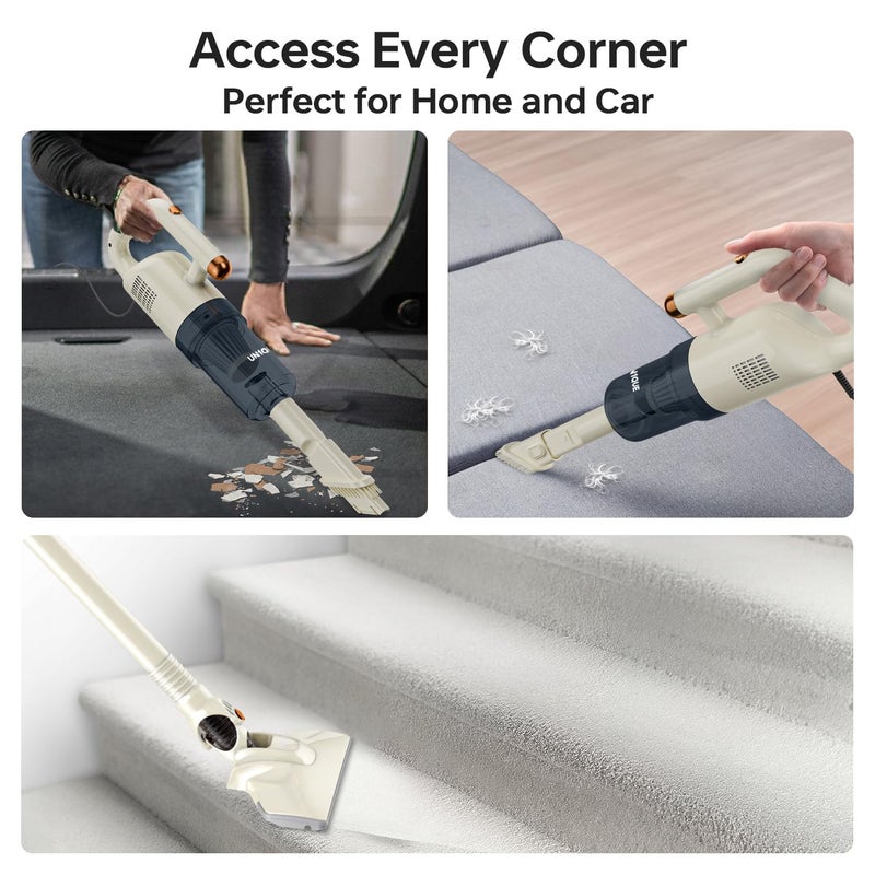 UN1QUE 2 in 1 Handheld Stick Vacuum Cleaner for Home500W Handheld Vacuum with 15000PA Suction 08L Washable HEPA FilterAdjustable Head Bagless Dry VacummingDeep Clean for Hard FloorCarpet - Image 5