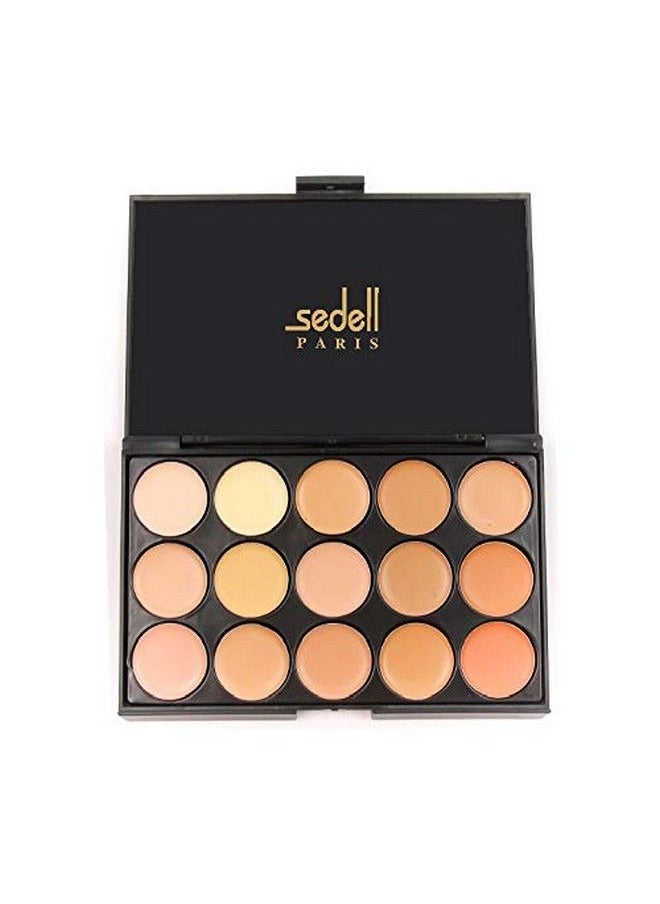 Sedell Professional 15 Colors Cream Concealer Camouflage Foundation Makeup Palette Contour Face Contouring Kit01 Multicolor 2 G  - Image 1