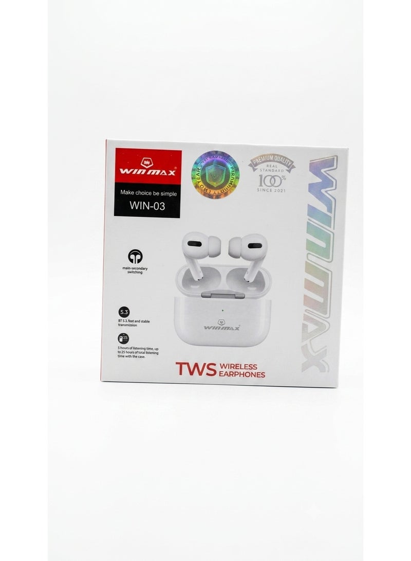WINMAX TWS-WIN-03 Wireless Bluetooth 5.3 Earbuds with Charging Case - Image 3