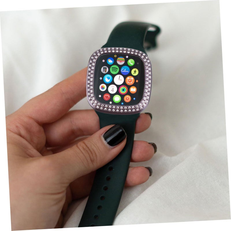 غطاء واقٍ للساعة متوافق مع Fitbit Sense، تصميم كامل متين، تصميم أنيق، خفيف الوزن، مقاوم للتآكل، إكسسوار للساعة الذكية، لون أسود - Image 5