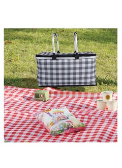 Rightsure Insulated Picnic Basket, 30L Large Portable Collapsible Cooler Bag Grocery Bag Shopping Basket with Aluminium Handles for Shopping, Travel, Camping (Grey)  - Image 5