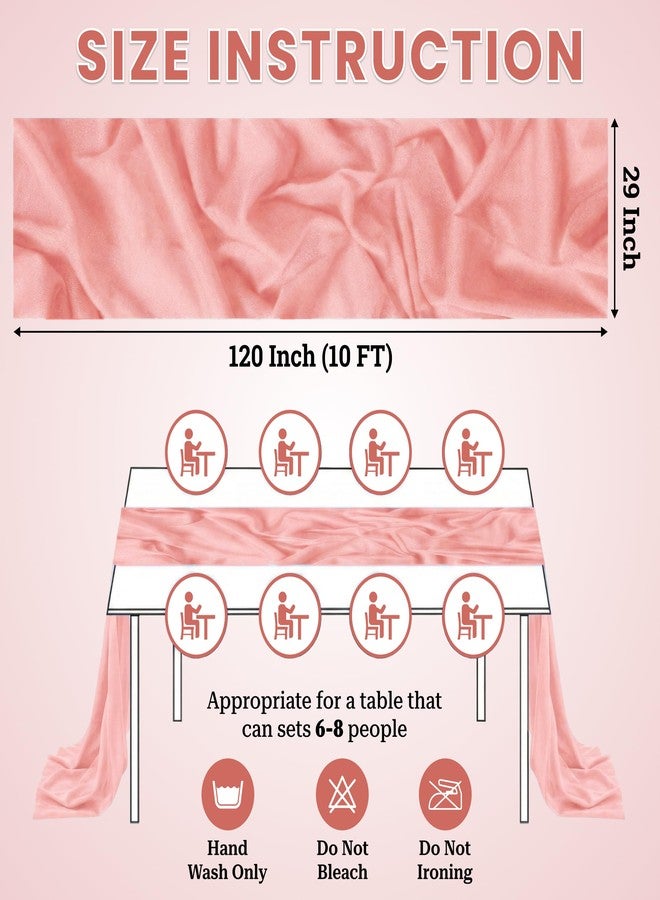 MDS® Pack of 2, 10ft Chiffon Table Runner 29 x 120 Inches, Sheer Wedding Runner Romantic Rustic Table Runner for Wedding Decoration, Birthday Party, Bridal Shower, Party Arch Décor - Peach - Image 3