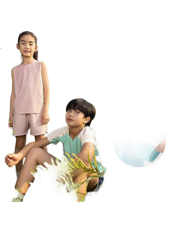 Heybetter Kids' Breathable Magic Cube Quick-Drying Sports Shorts Cool Feeling Sunscreen Pants Forest Pink (Pink) 120 - Image 2