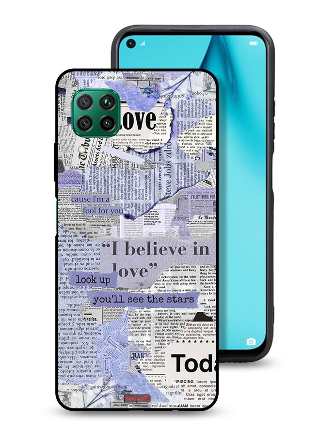 Tolwak Huawei P40 lite 4G Protective Case Cover Newspaper Pieces - Image 1