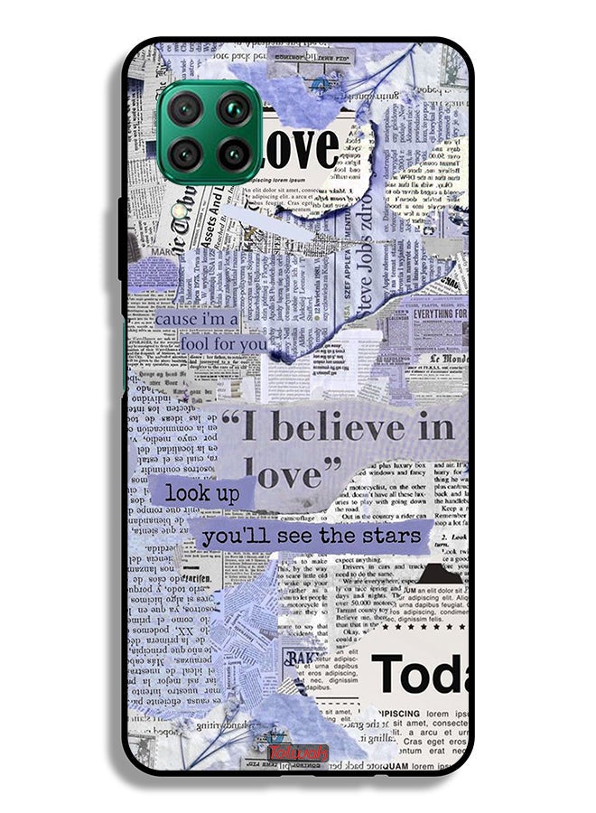 Tolwak Huawei P40 lite 4G Protective Case Cover Newspaper Pieces - Image 2