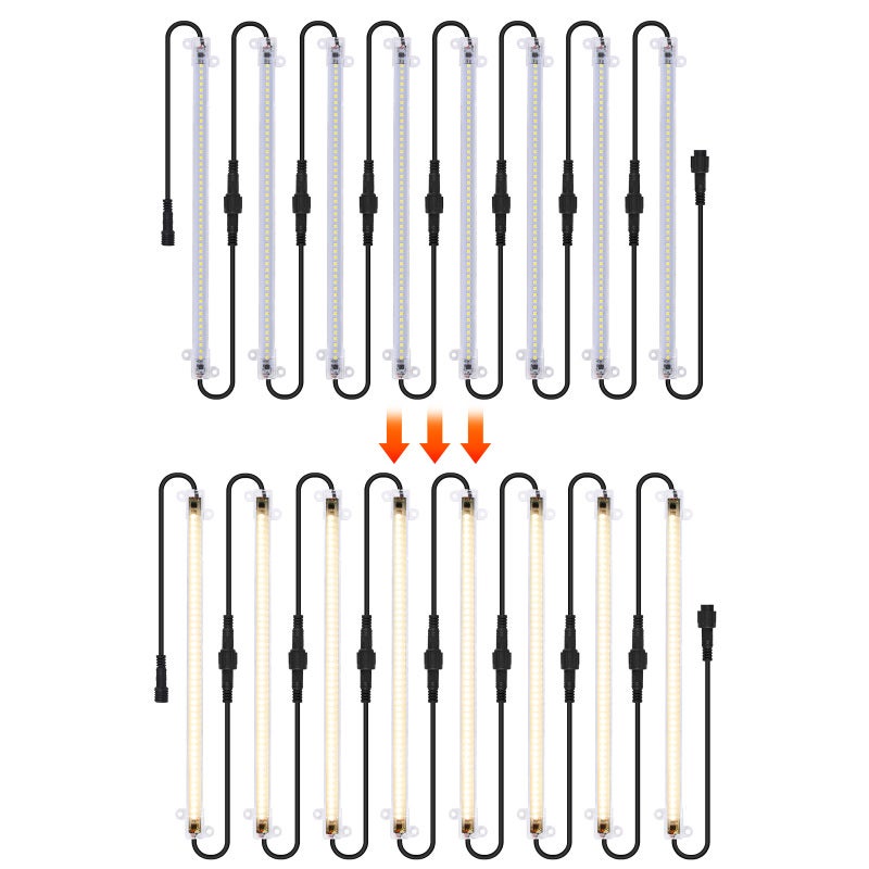 Indoor Grow Light Strip 8 Pack 2.7W 30cm Sunlight Full Spectrum - 226° Wide Illumination Angle Versatile Installation for Indoor Plants Greenhouses Beginners - Image 1