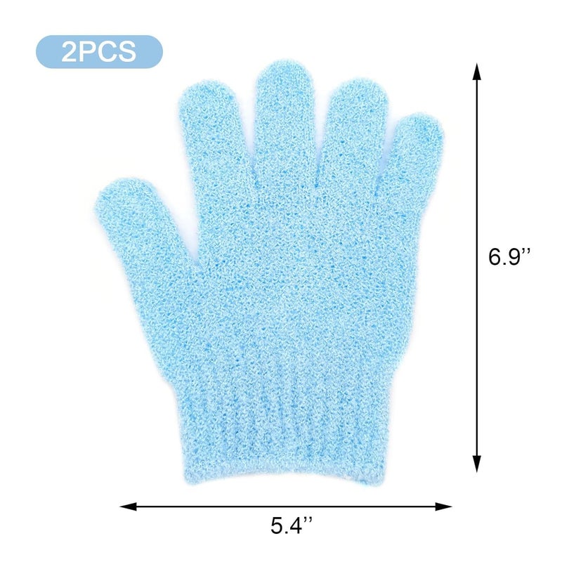 Episkey Episkey Exfoliating Wash Gloves Dual Texture Bath Gloves for Shower Body Scrub Exfoliating Mitt Dead Skin Remover Exfoliator Mitten Natural Body Loofah Washcloth BLUE SET OF 1 EXFOLIATINGBLUE - Image 3
