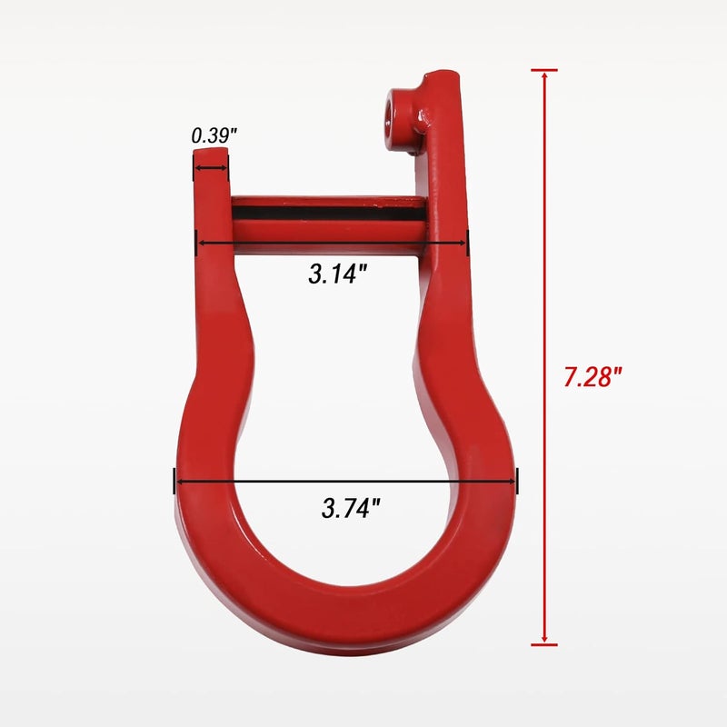 CARMOCAR Front Tow Hooks Replacement for Chevy Silverado GMC Sierra 1500 2007-2019 in Red Car Tow Hook Ring Front Lower Bumper Trailer Ring 84192871 Steel Alloy - Image 2