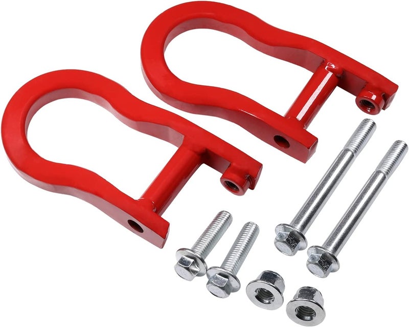 CARMOCAR Front Tow Hooks Replacement for Chevy Silverado GMC Sierra 1500 2007-2019 in Red Car Tow Hook Ring Front Lower Bumper Trailer Ring 84192871 Steel Alloy - Image 1