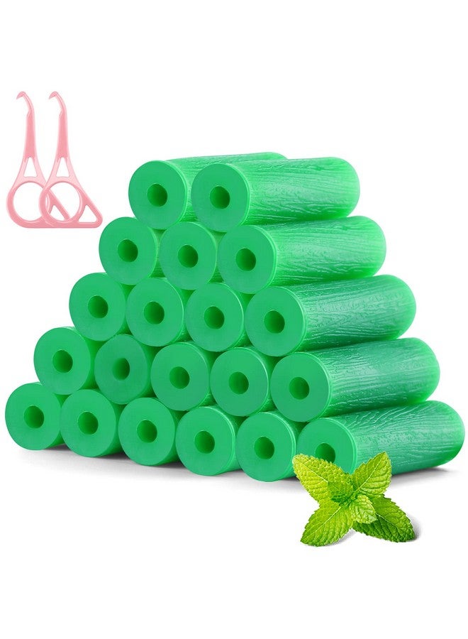 Melonsun Aligner Chewies For Invisalign Aligners Mint Scented (20 Pcs Green) And 2 Aligner Removal Tools - Image 1