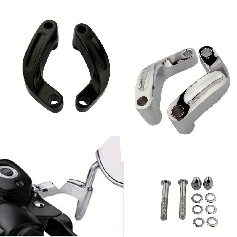 Black Motorcycle Mirror Extension Parts - Image 1