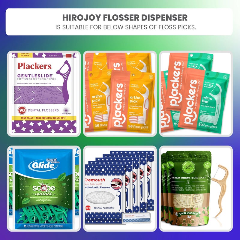 HIROJOY Empty Floss Pick Holder, Floss Pick Dispenser for Cleaning Teeth, Travel Floss Picks Case Flosser Dispenser, Flosser Holder - Image 5