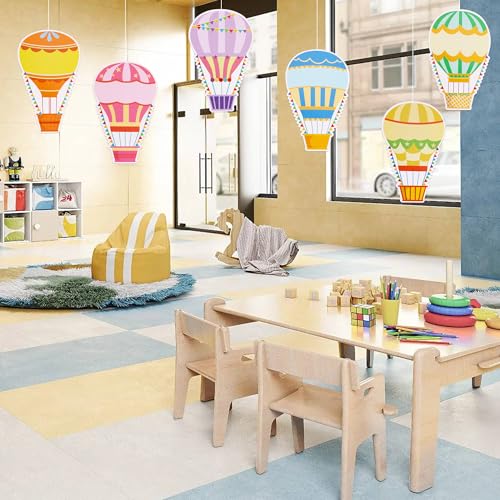 Vuzvuv 60 Pcs Colorful Hot Air Balloons Paper Cutouts 7.2 x 4.8 Inch Name Tags Labels for Spring Bulletin Board Class Decoration for Teacher Student Back to School Party Supplies for Craft Wall Decor - Image 4