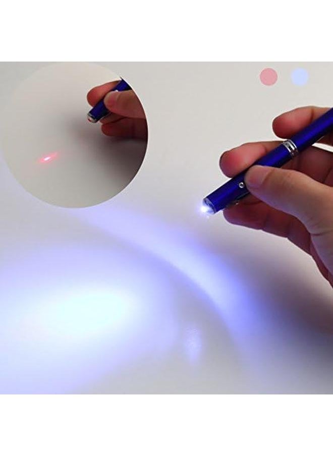 Generic - Multifunctional Stylus Touch Pen 4In1 Ballpoint Pen White Flashlight Red Laser Touch Pen Writing And Drawing Free On All Monitors And Tablets For Iphone Samsung Huawei Honor And More Blue - Image 1